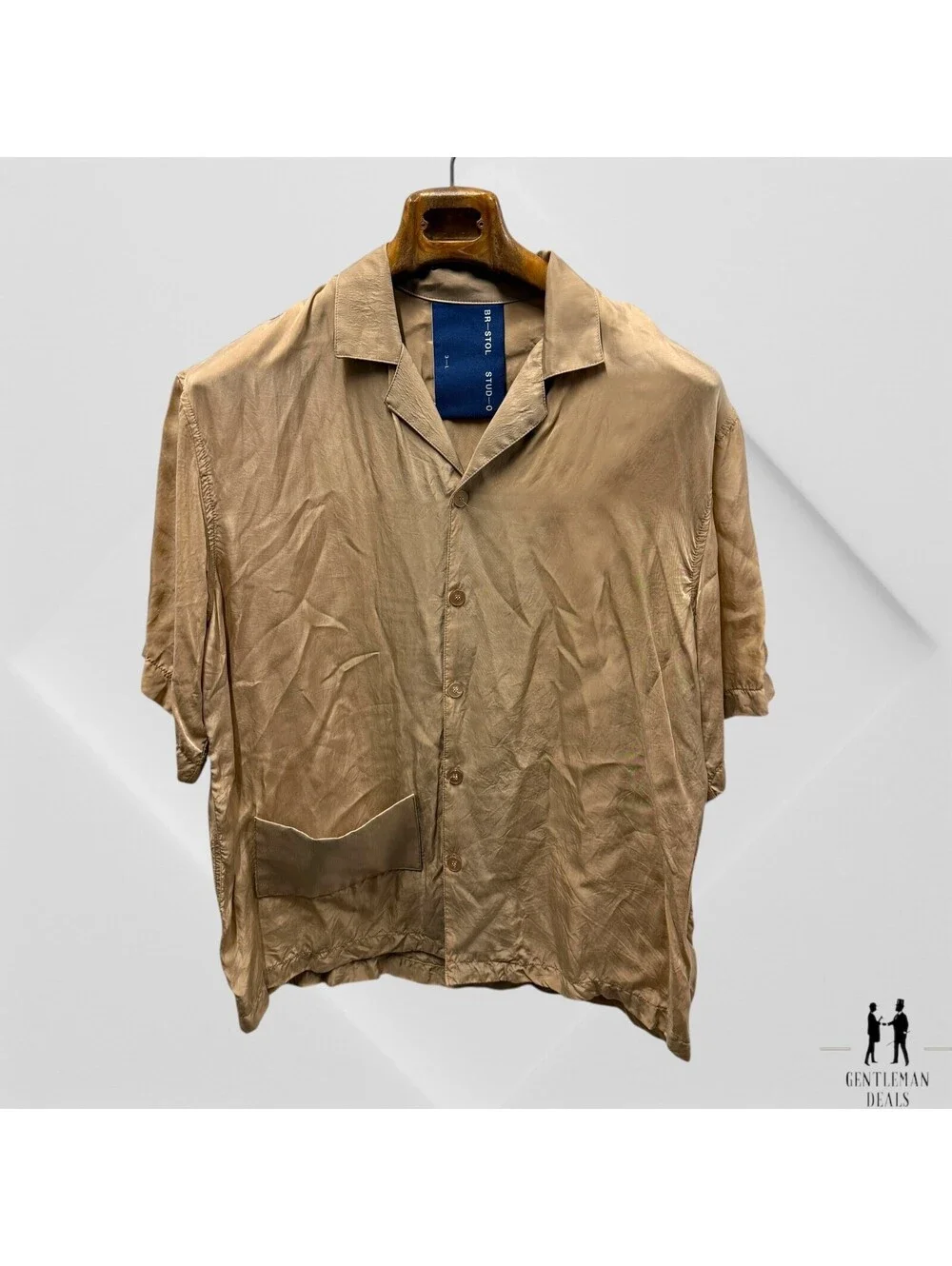 Bristol Studio Shirt Top Cream Beige Button Up BR-STOL STUD-0 L Japan 3 Silk